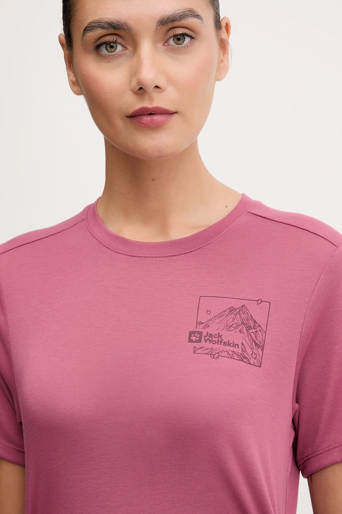 Jack Wolfskin sportos póló Vonnan Graphic rózsaszín A63953