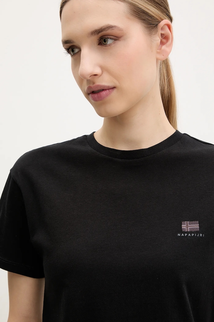 Napapijri t-shirt bawełniany S-Nina czarny NP0A4H879411