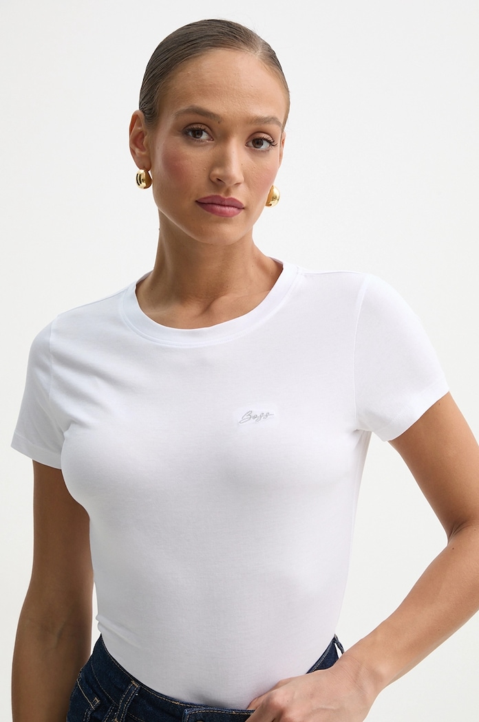 BOSS Orange T-shirt bawełniany biały 50536628