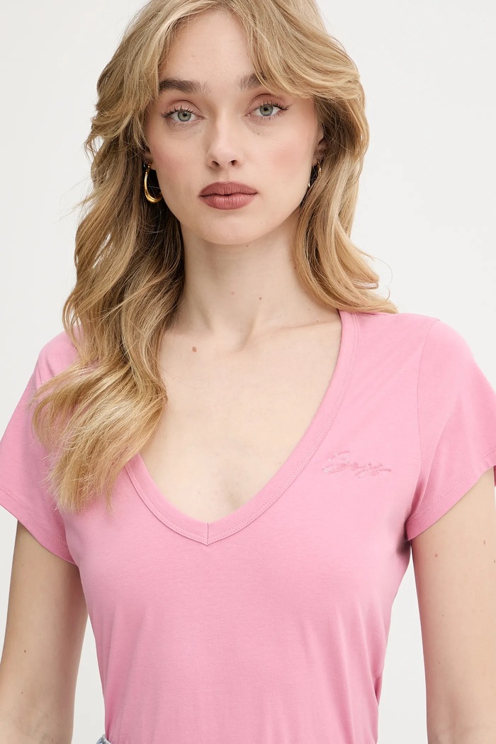 BOSS Orange t-shirt bawełniany różowy 50540432