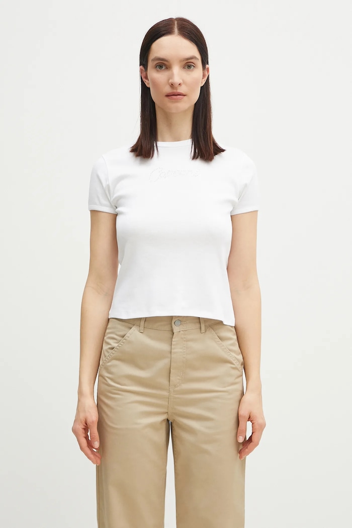 Coperni t-shirt in cotone Crystal Logo cotone bianco COPJS07CRF5017