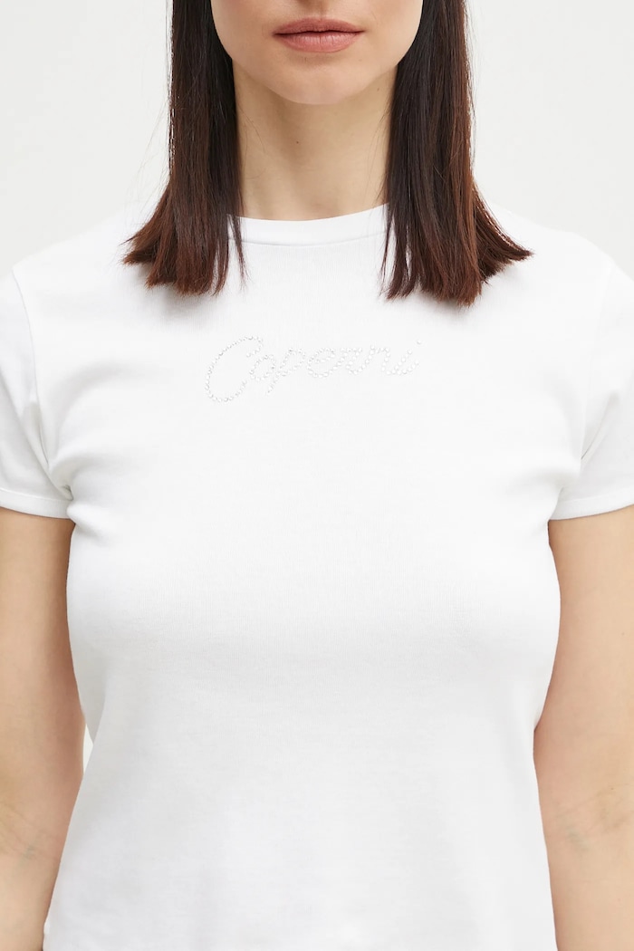 Coperni t-shirt in cotone Crystal Logo bianco COPJS07CRF5017