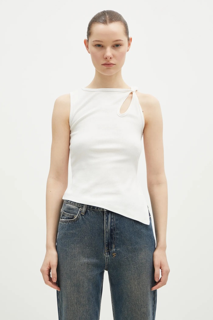 KSUBI top Twisted Tank elasztánnal fehér WPS25SI005