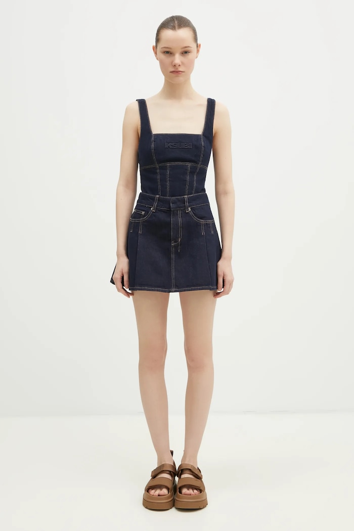Riflová blúzka KSUBI Hera Bustier Zenith Pop WPS25FT005 tmavomodrá