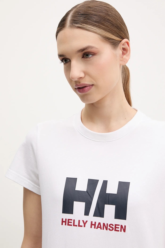 Памучна тениска Helly Hansen HH LOGO бял 54593
