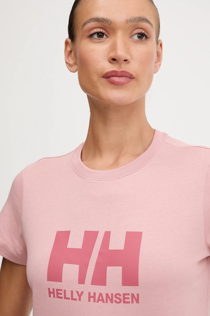 Bavlnené tričko Helly Hansen HH LOGO ružová 54593
