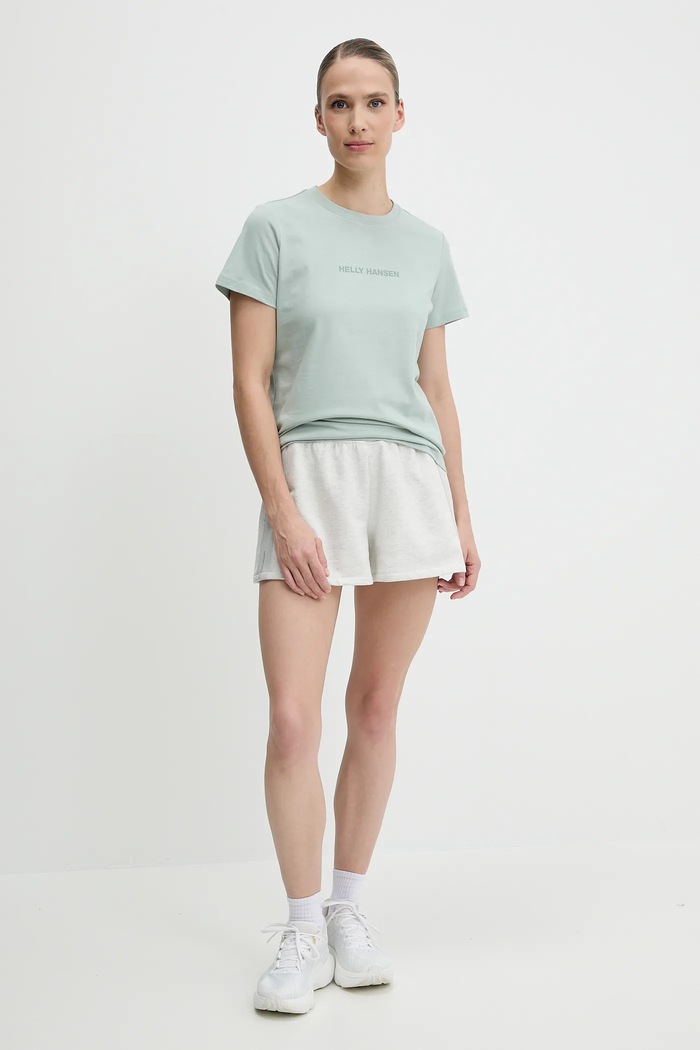 Helly Hansen t-shirt bawełniany CORE 54591 zielony SS25