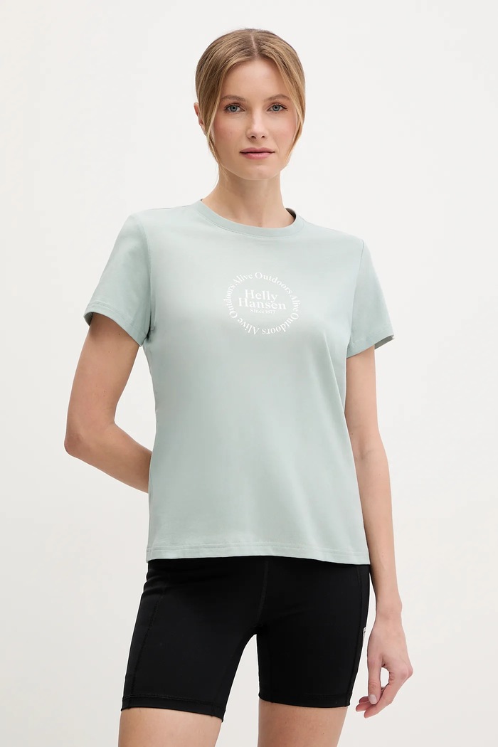 Helly Hansen t-shirt in cotone CORE GRAPHIC sovrastampa verde 54592