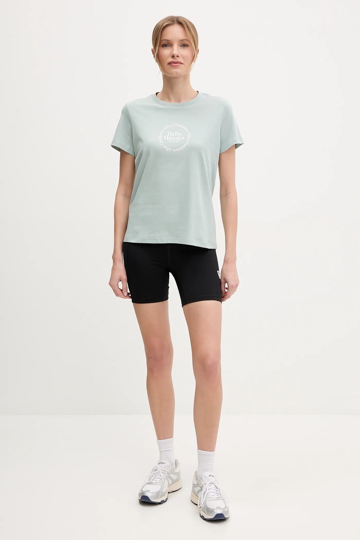 Helly Hansen t-shirt in cotone CORE GRAPHIC 54592 verde SS25