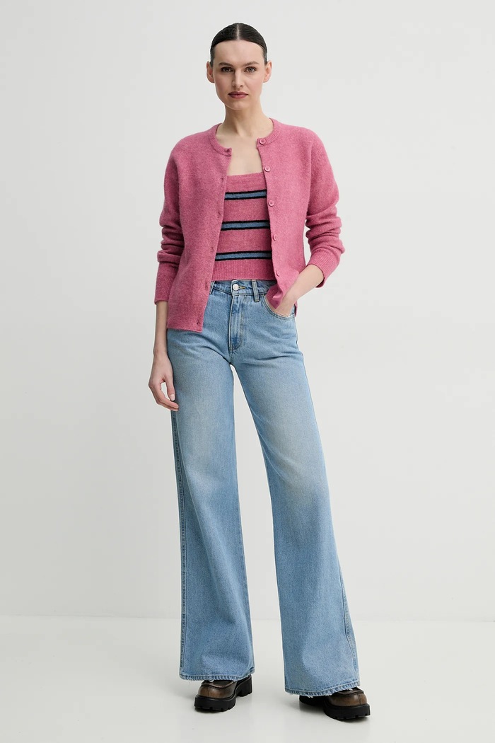Samsoe Samsoe tricou de lana SANOURA F25100054 roz SS25