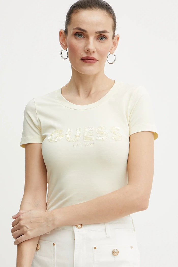 Guess t-shirt sárga W5GI17.J1314