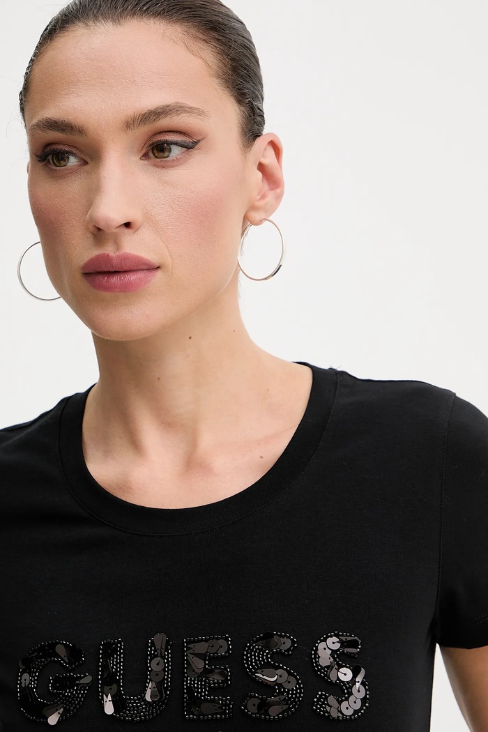 Guess tricou negru W5GI17.J1314