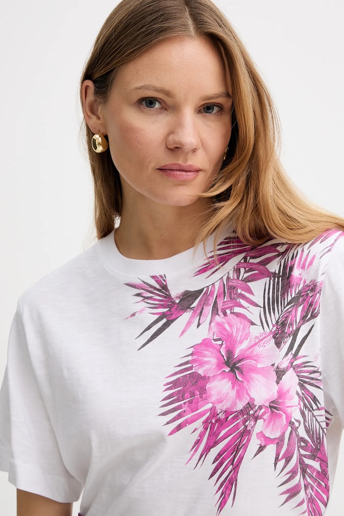 Памучна тениска Guess бял W5GI19.K6XN4