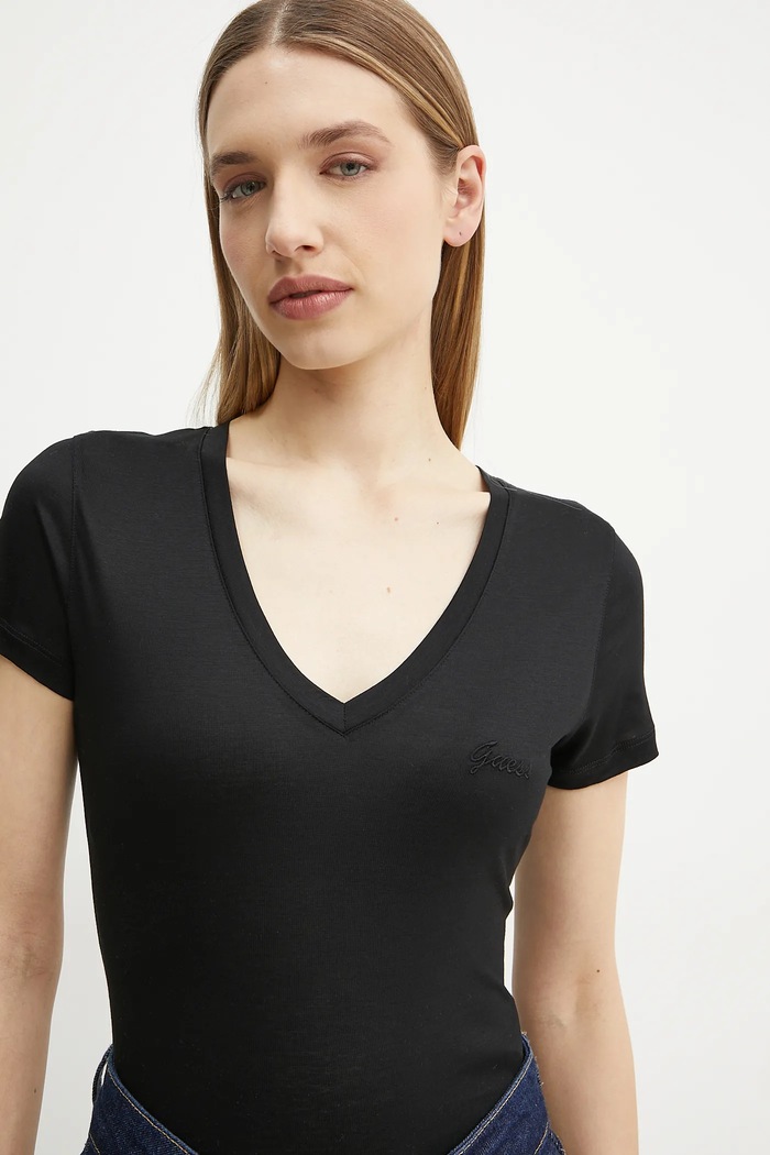 Guess tricou negru W5GP31.KCSX2