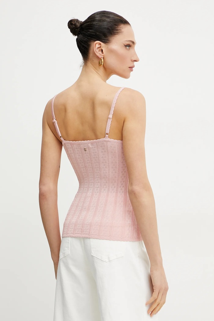 Oblečení Guess Bavlněný top Guess REINA W5GR40.Z3NX0 růžová
