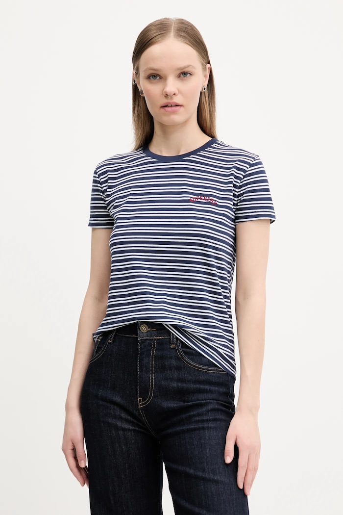 Pamučna majica Superdry regular mornarsko plava W1011640A.2JL