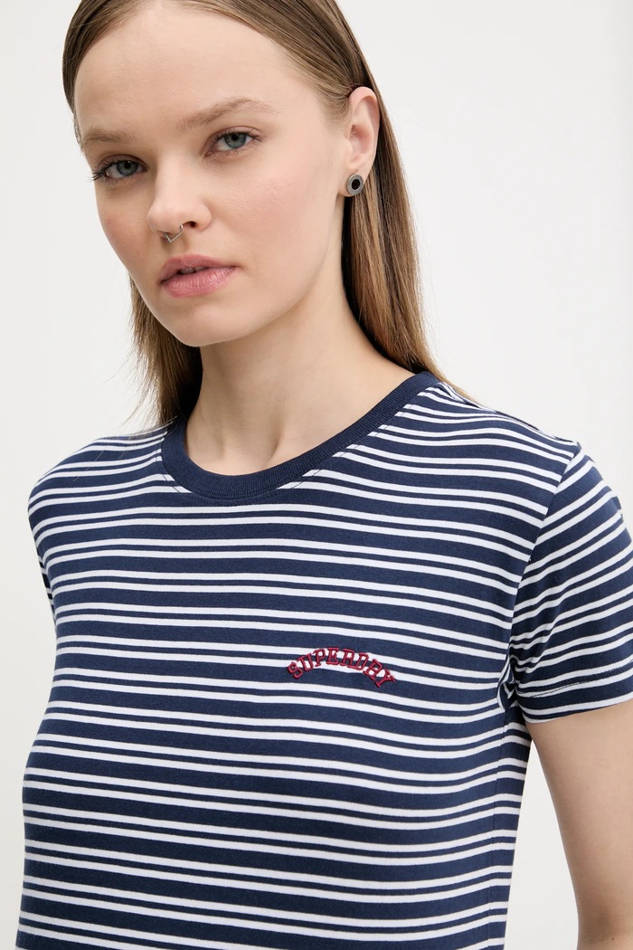 Pamučna majica Superdry mornarsko plava W1011640A.2JL