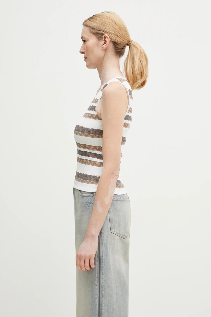 Andersson Bell top Hair Braid Stripe atb1263w white SS25