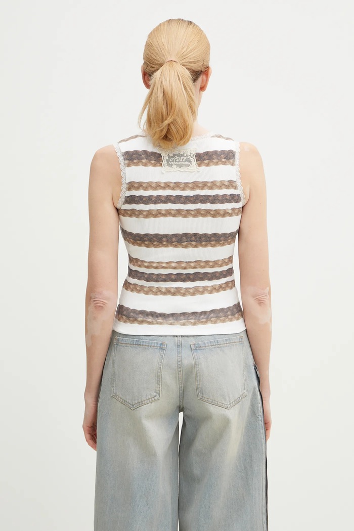 Clothing Andersson Bell top Hair Braid Stripe atb1263w white