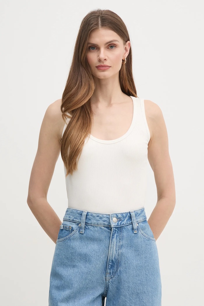 Top Calvin Klein hladký béžová K20K208246