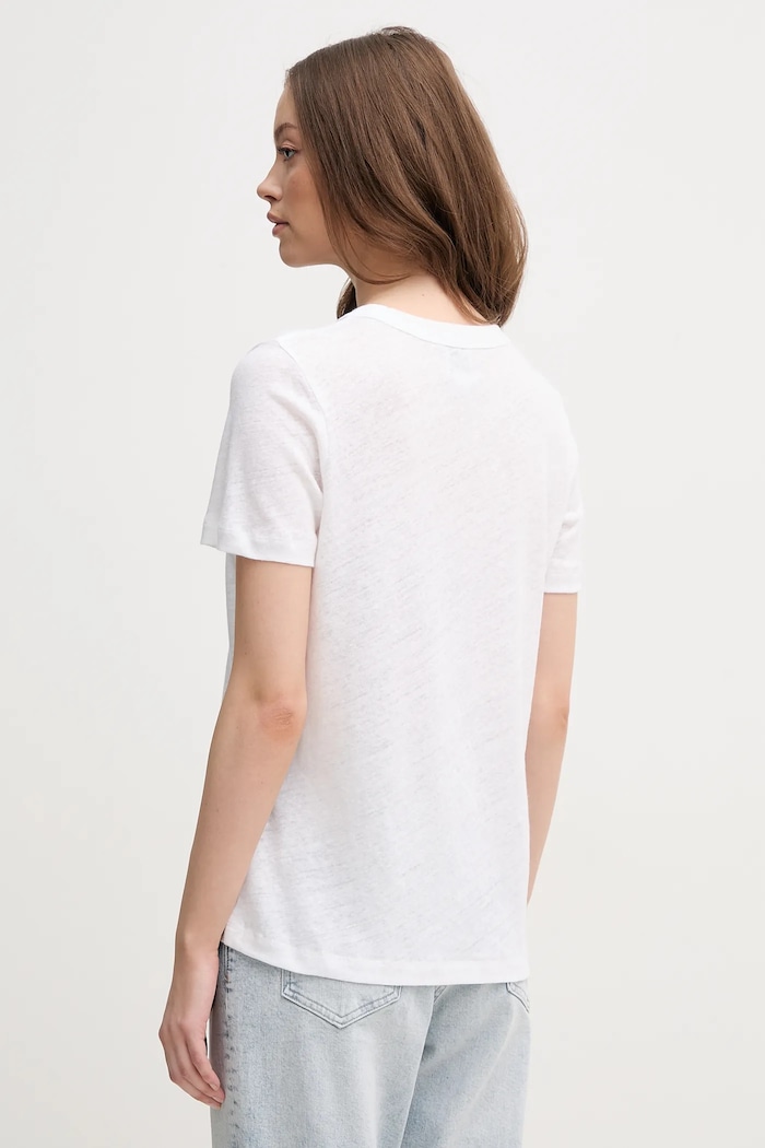 Odzież Calvin Klein t-shirt lniany K20K208248 biały