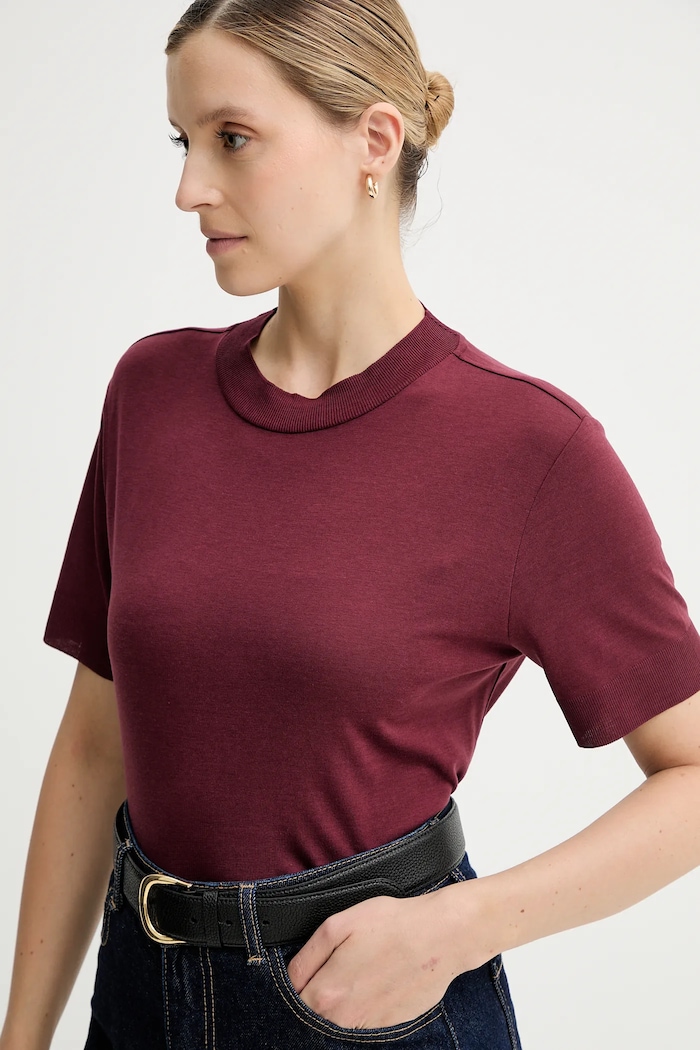 Tričko Calvin Klein burgundské LV044B206G