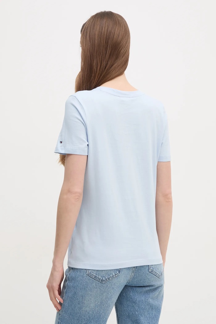 Oblečení Bavlněné tričko Tommy Hilfiger WW0WW45428 modrá