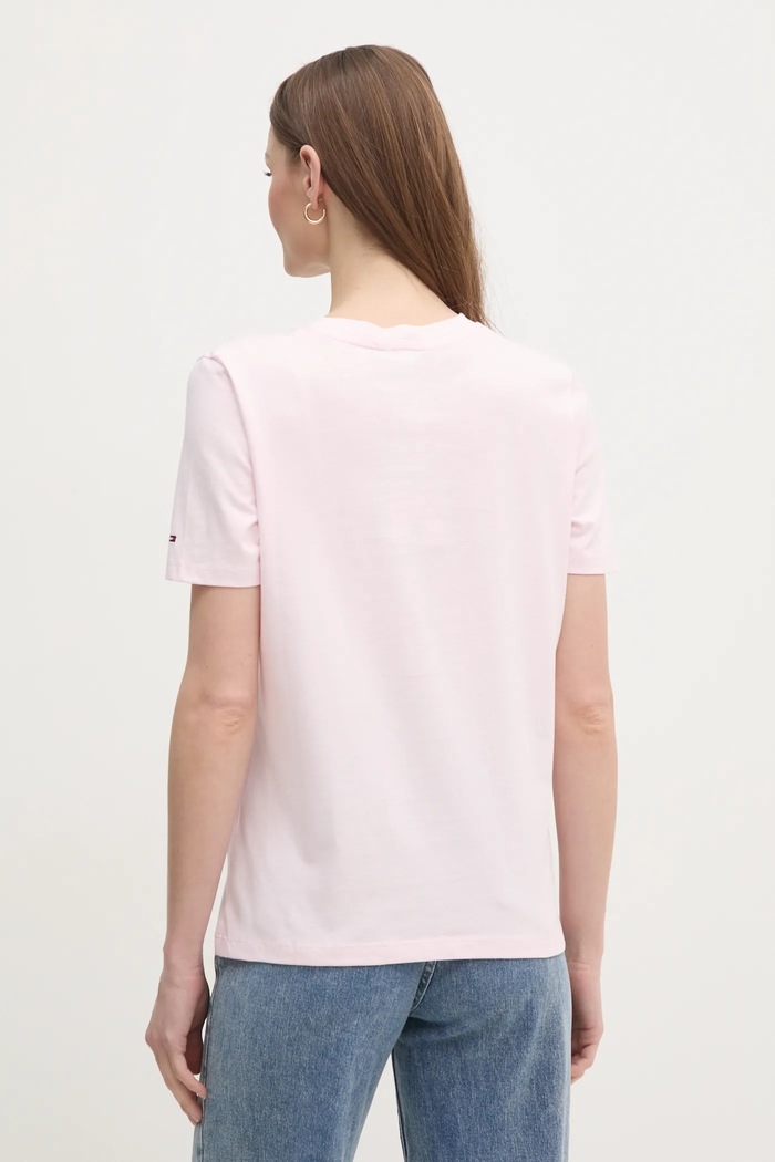 Oblečení Bavlněné tričko Tommy Hilfiger WW0WW45428 růžová