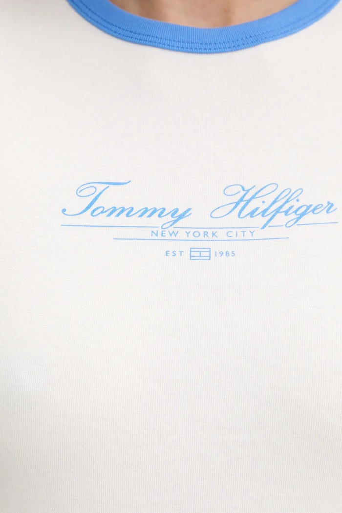 Pamučna majica Tommy Hilfiger bijela WW0WW44581