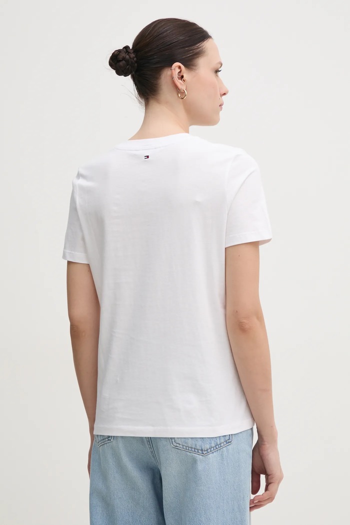Odjeća Pamučna majica Tommy Hilfiger WW0WW45522 bijela