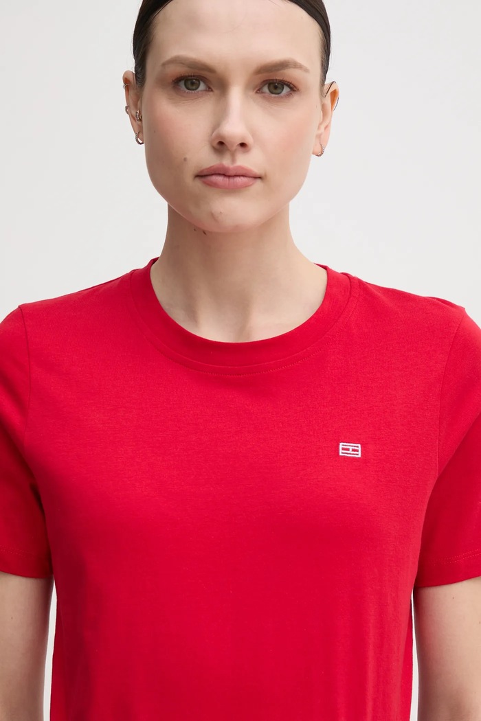 Tommy Hilfiger tricou din bumbac rosu WW0WW45522