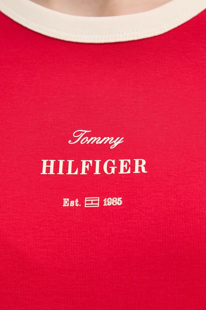 Bavlněné tričko Tommy Hilfiger Tommy Hilfiger červená WW0WW44586