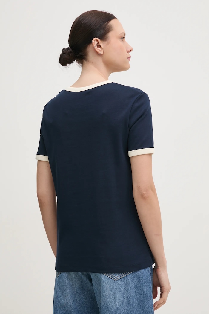 Oblečení Bavlněné tričko Tommy Hilfiger WW0WW44586 námořnická modř