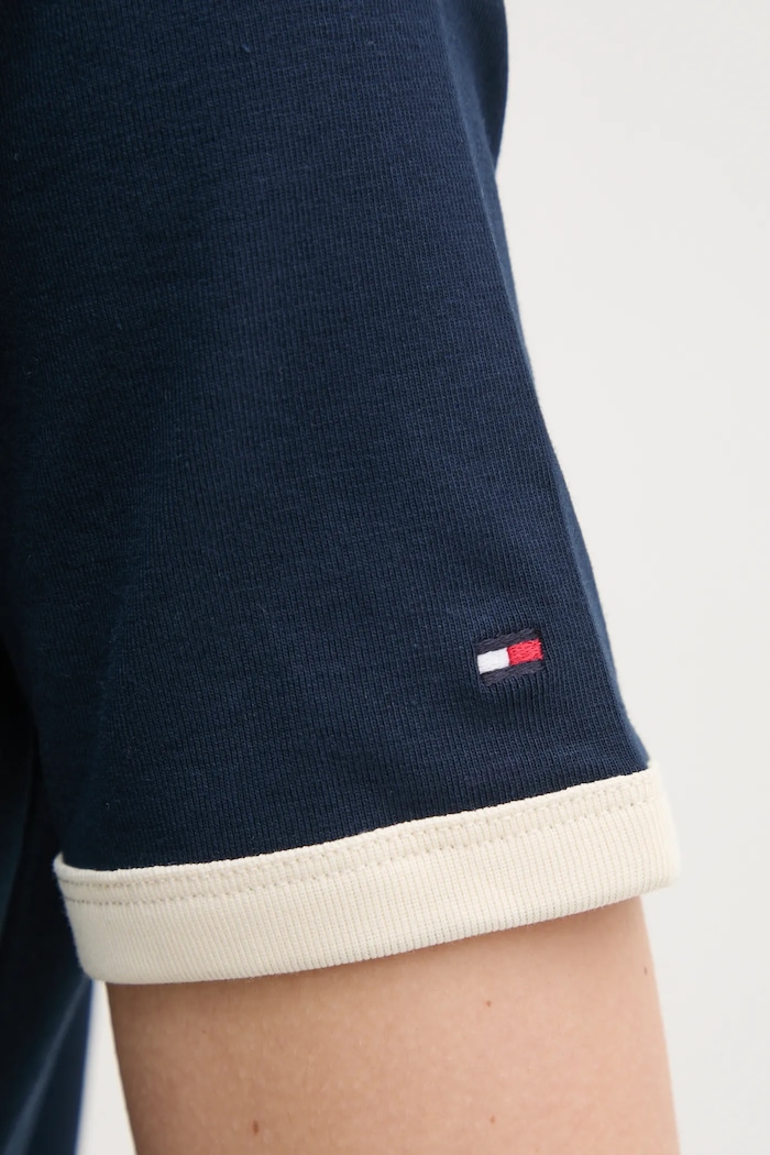 Bavlněné tričko Tommy Hilfiger WW0WW44586 námořnická modř
