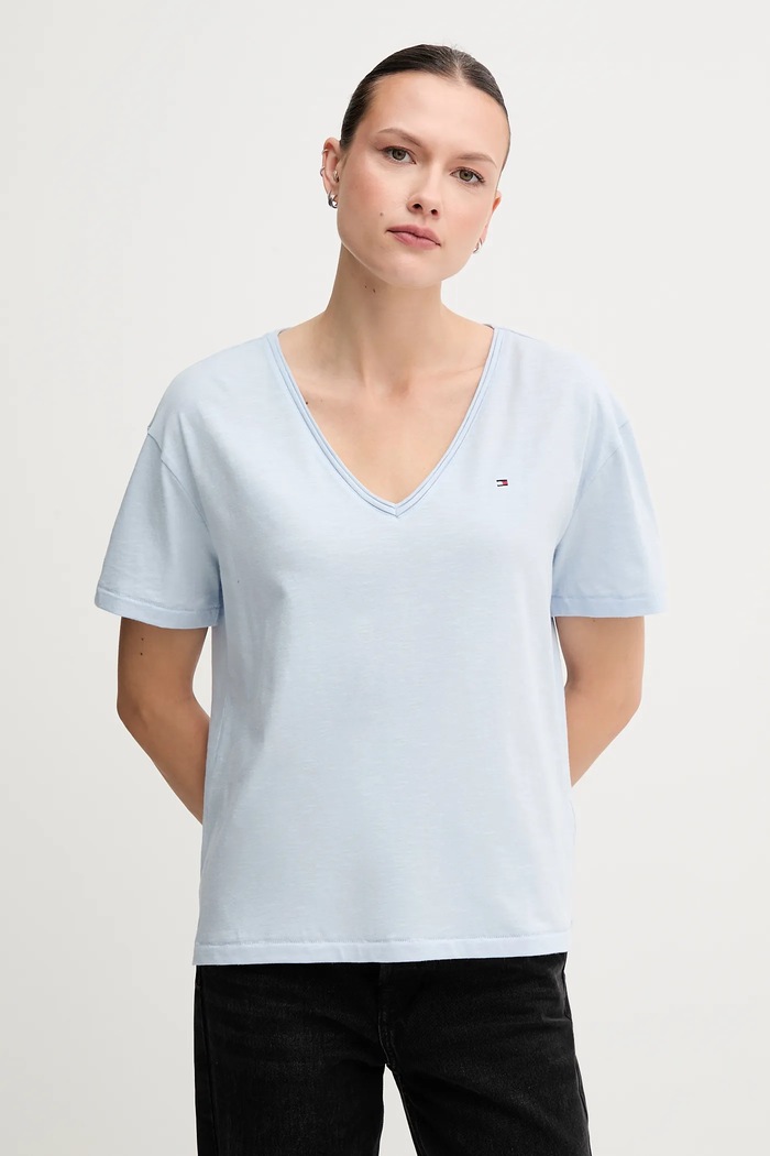 Odjeća Pamučna majica Tommy Hilfiger WW0WW43901 plava