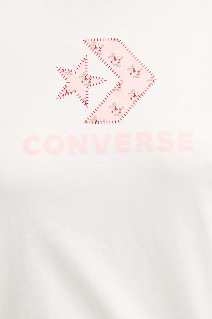 Bavlnené tričko Converse 10027386.A03 béžová