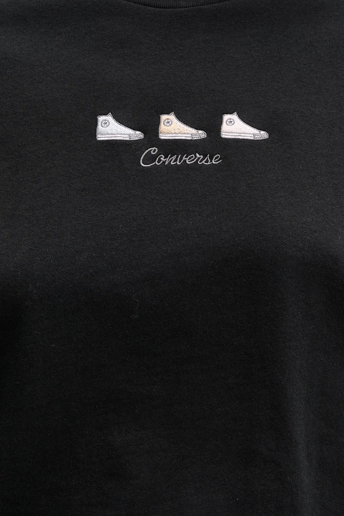 Bavlnené tričko Converse 10027753.A02 čierna