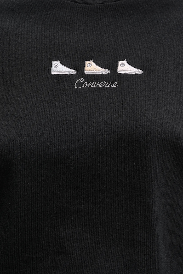 Bavlnené tričko Converse 10027753.A02 čierna