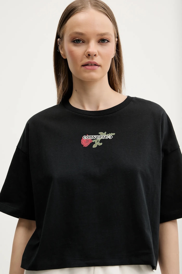 Converse tricou din bumbac negru 10028306.A02