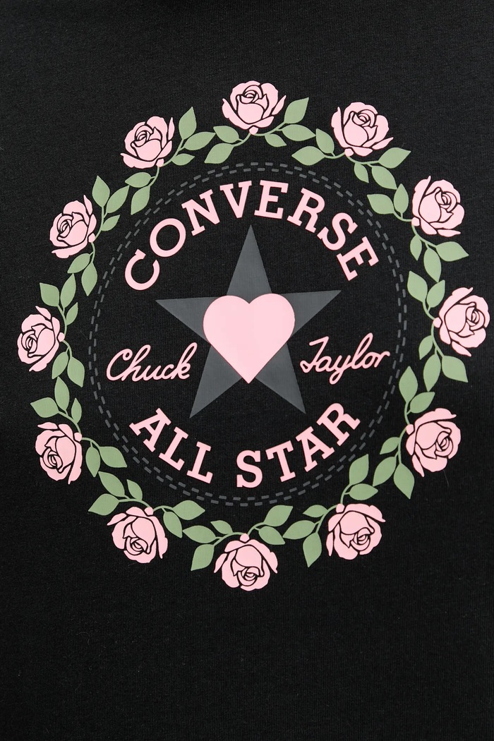 Bavlnené tričko Converse čierna 10028307.A02