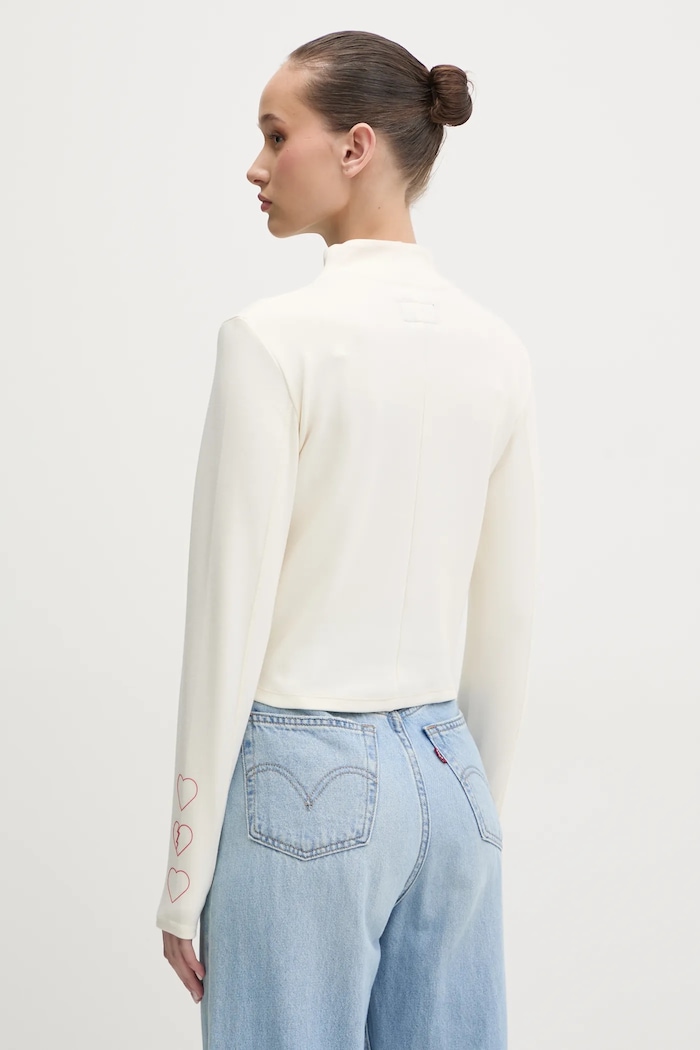 Oblečenie Tričko s dlhým rukávom Converse 10028308.A01 béžová