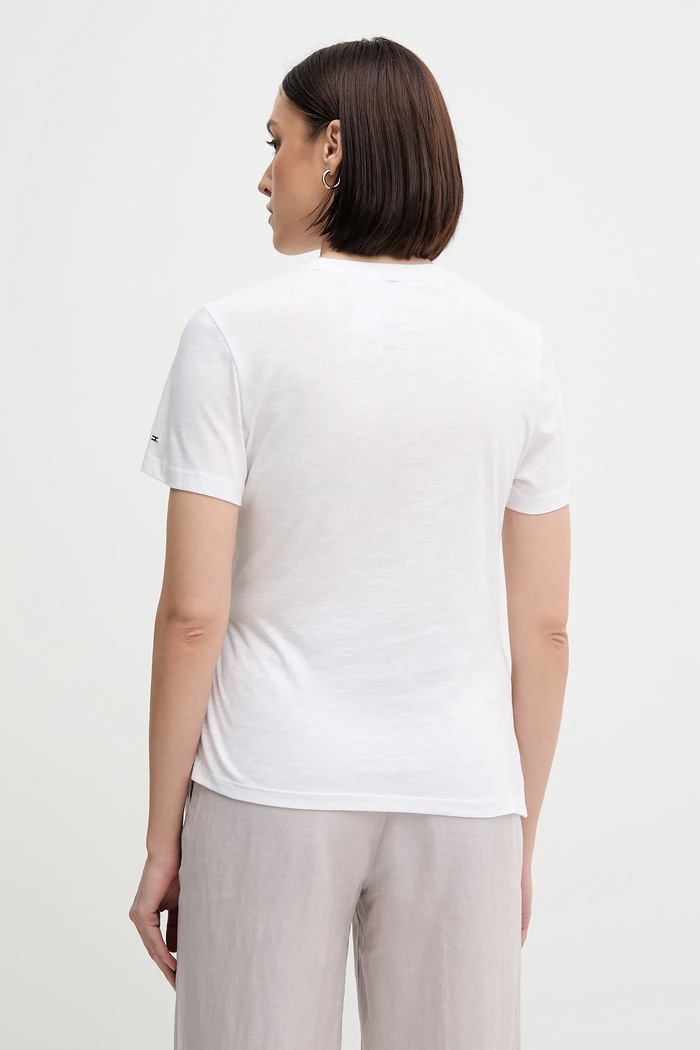 Bavlněné tričko Tommy Hilfiger WW0WW44559 bílá SS25