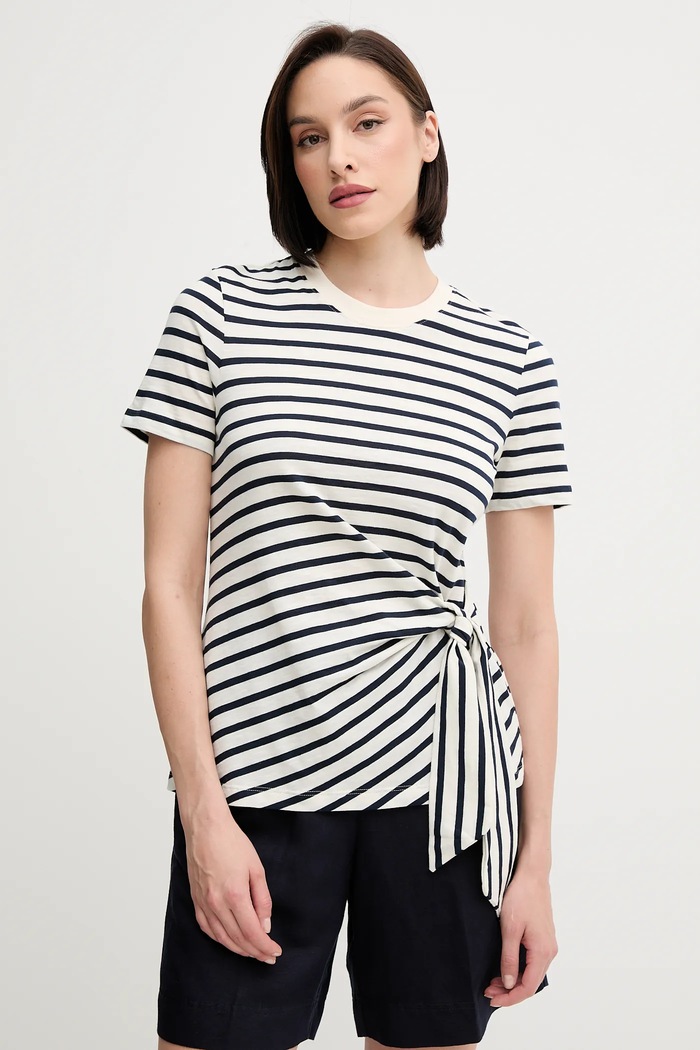Bavlnené tričko Tommy Hilfiger jednofarebný béžová WW0WW44559
