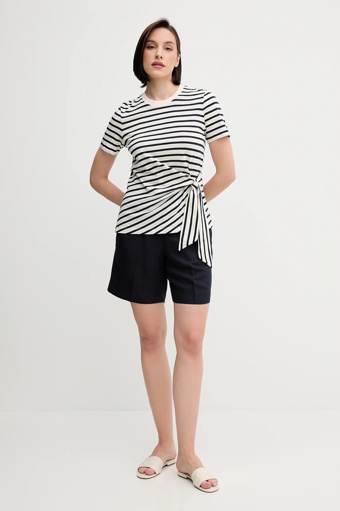 Bavlnené tričko Tommy Hilfiger WW0WW44559 béžová SS25