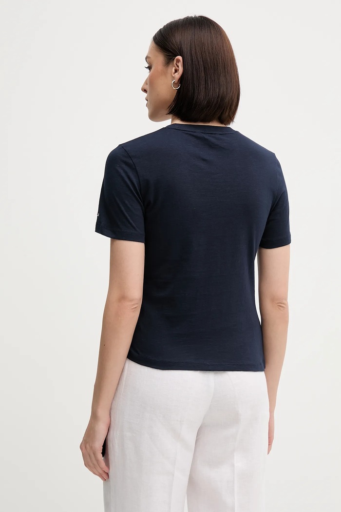 Oblečenie Bavlnené tričko Tommy Hilfiger WW0WW44559 tmavomodrá