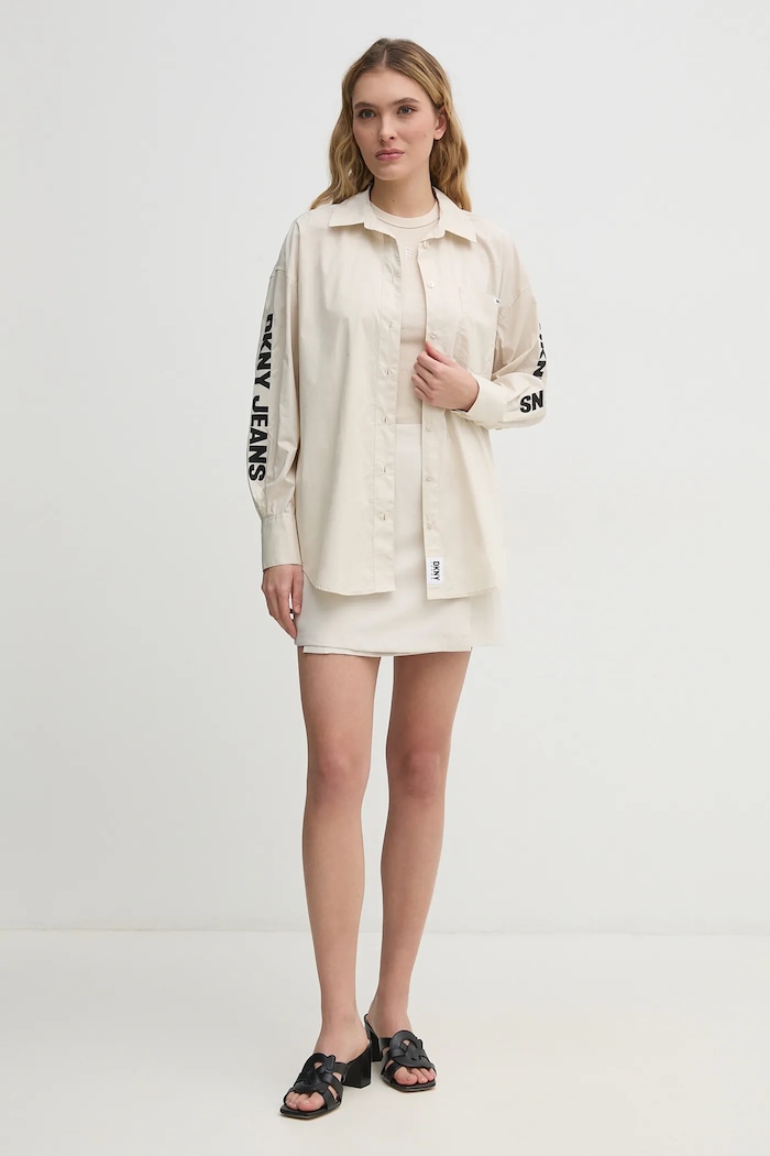 Dkny top DJ5T1413 beżowy AW25