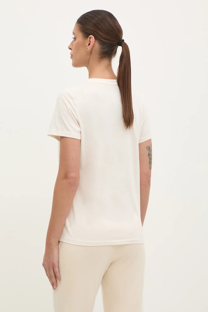 Odjeća Pamučna majica Dkny DP5T1228 bež