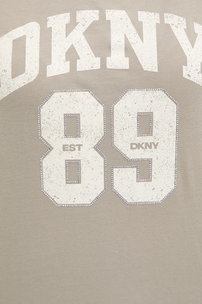 Βαμβακερό μπλουζάκι Dkny DP5T1228 γκρί