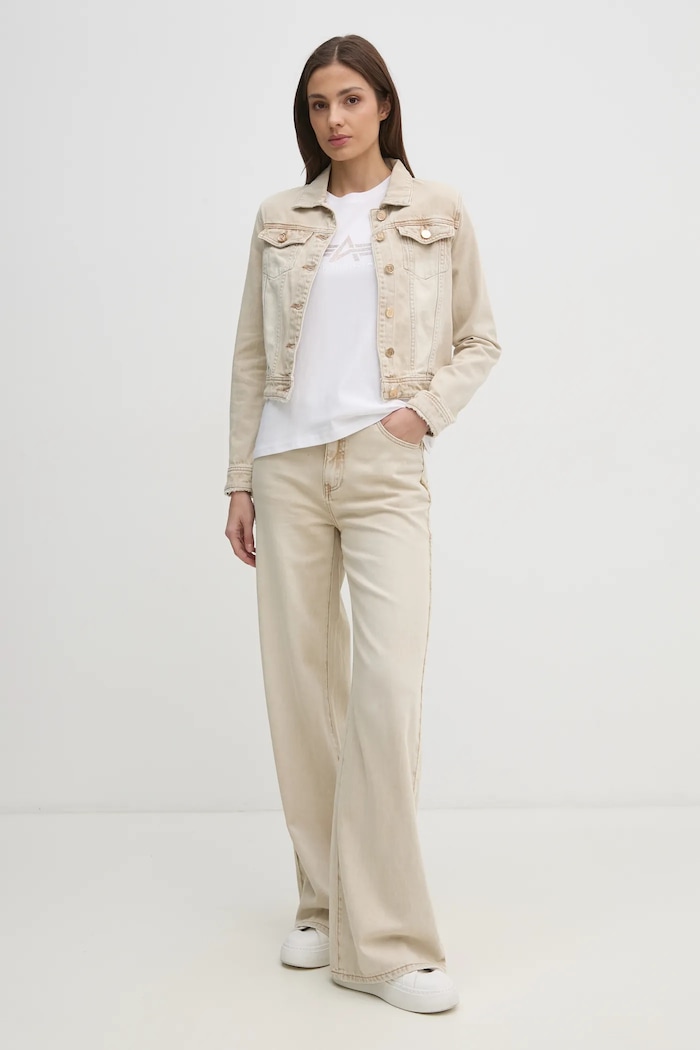 Bavlnené tričko Alpha Industries Crystal T Wmn 136063 biela SS25