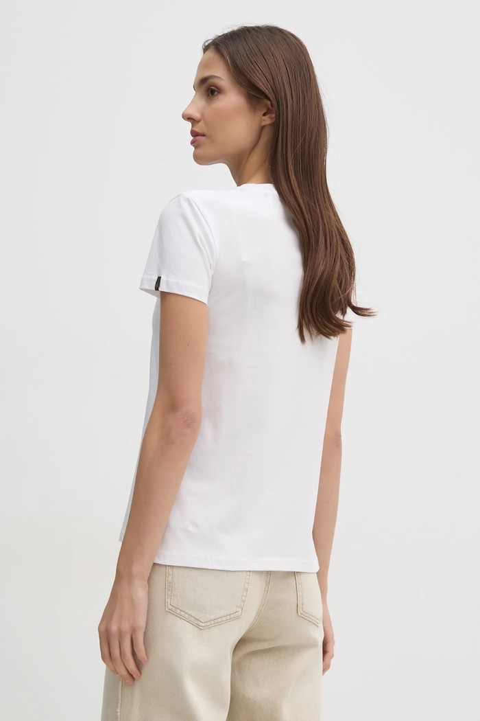 Oblečenie Bavlnené tričko Alpha Industries Crystal T Wmn 136063 biela